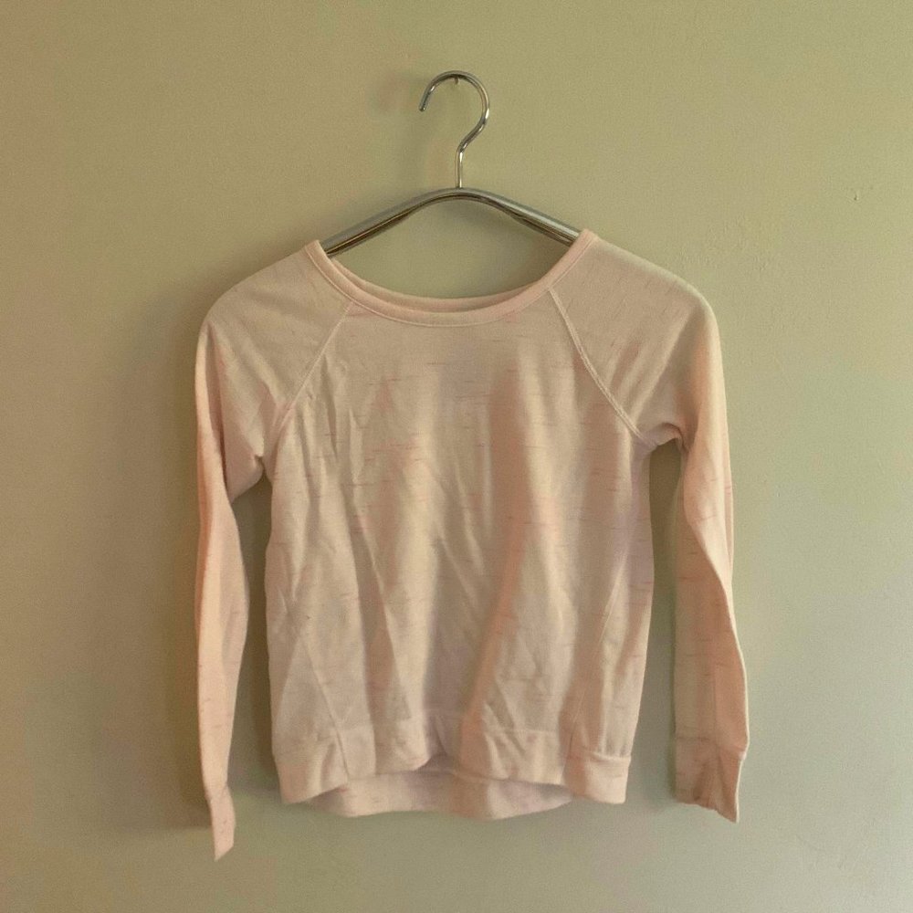Girl's Light Pink Jersey Knit Crewneck Sweatshirt